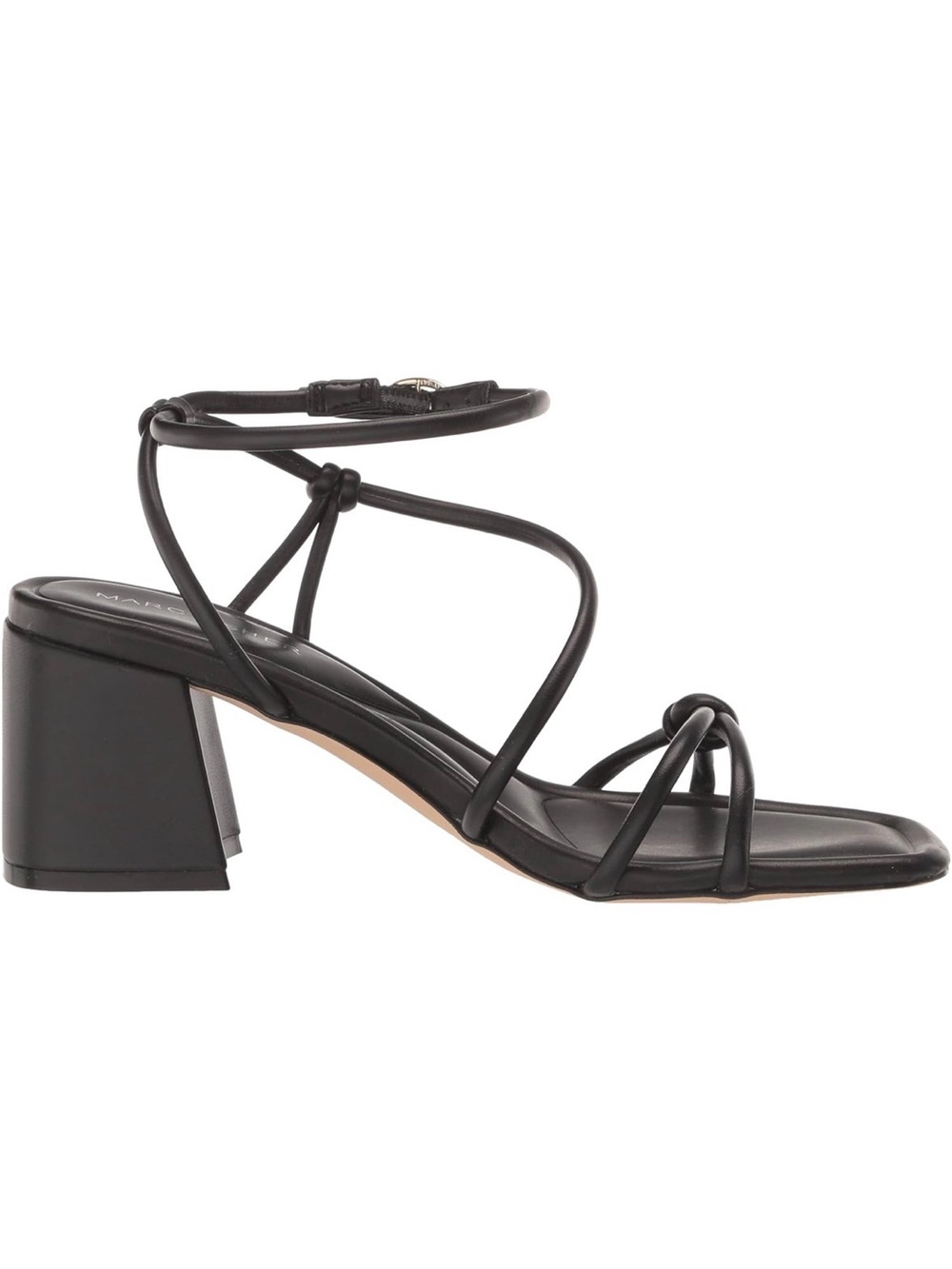Marc Fisher Black Knotted Strappy Block Heel Sandals